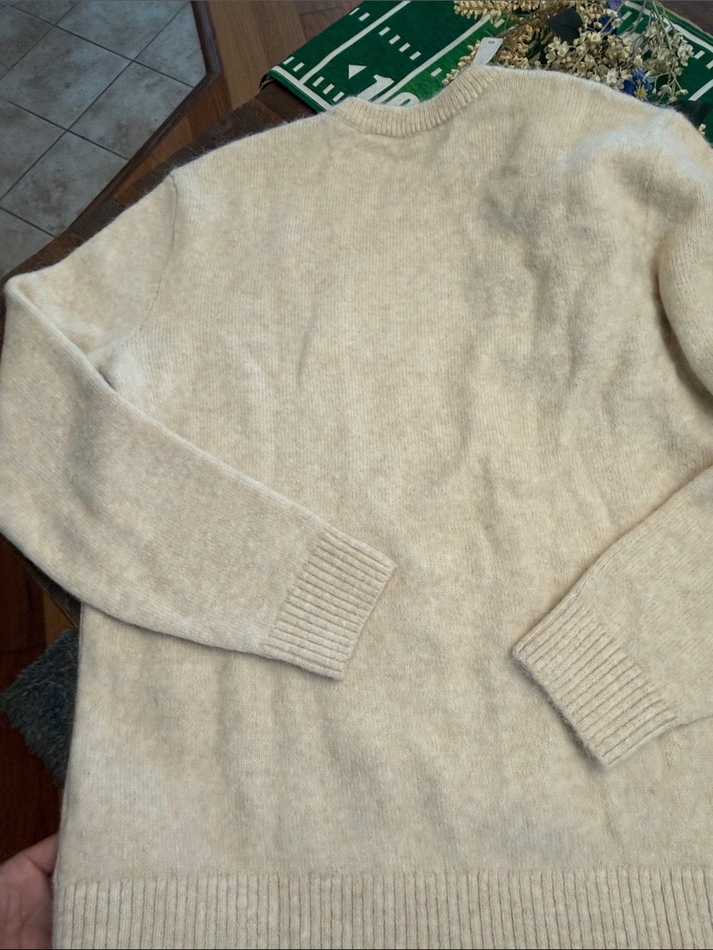 Express Men's Cream Ribbed Crew Neck Sweater NWT Size Large - Picture 8 of 10